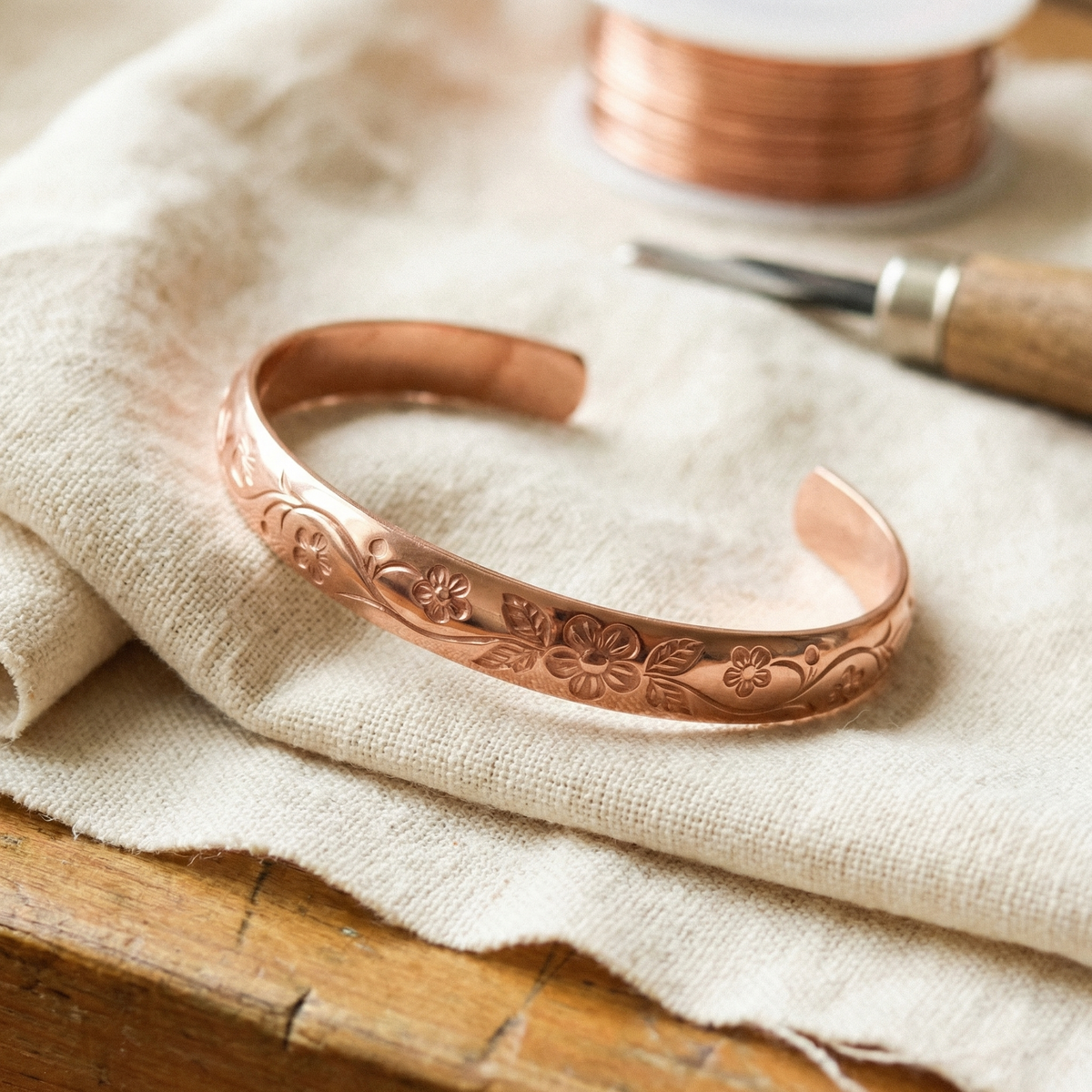 Pulsera de Cobre Flor de Inés