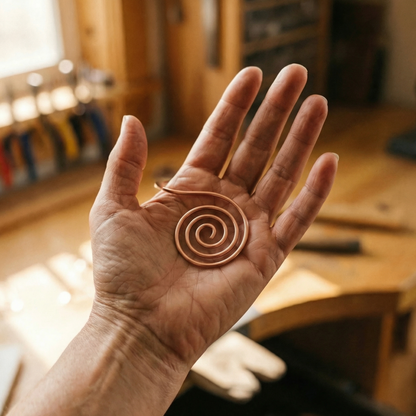 Espiral de Mano de Cobre Flujo de Inés