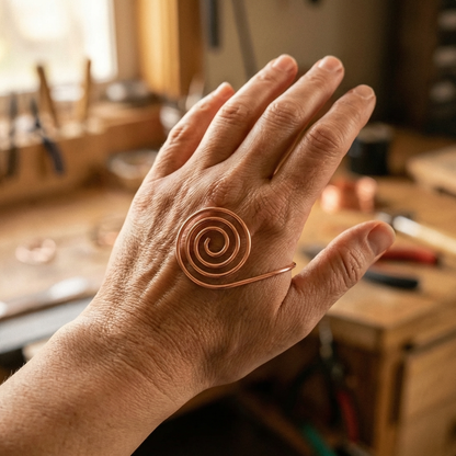 Espiral de Mano de Cobre Flujo de Inés