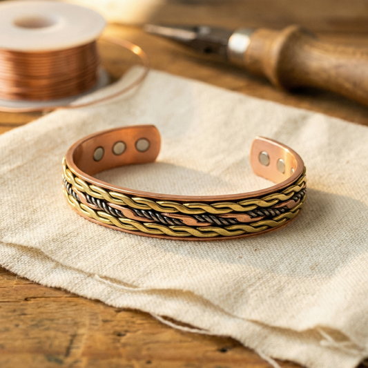 Pulsera de Cobre Tejido de Inés