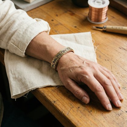 Pulsera de Cobre Tejido de Inés