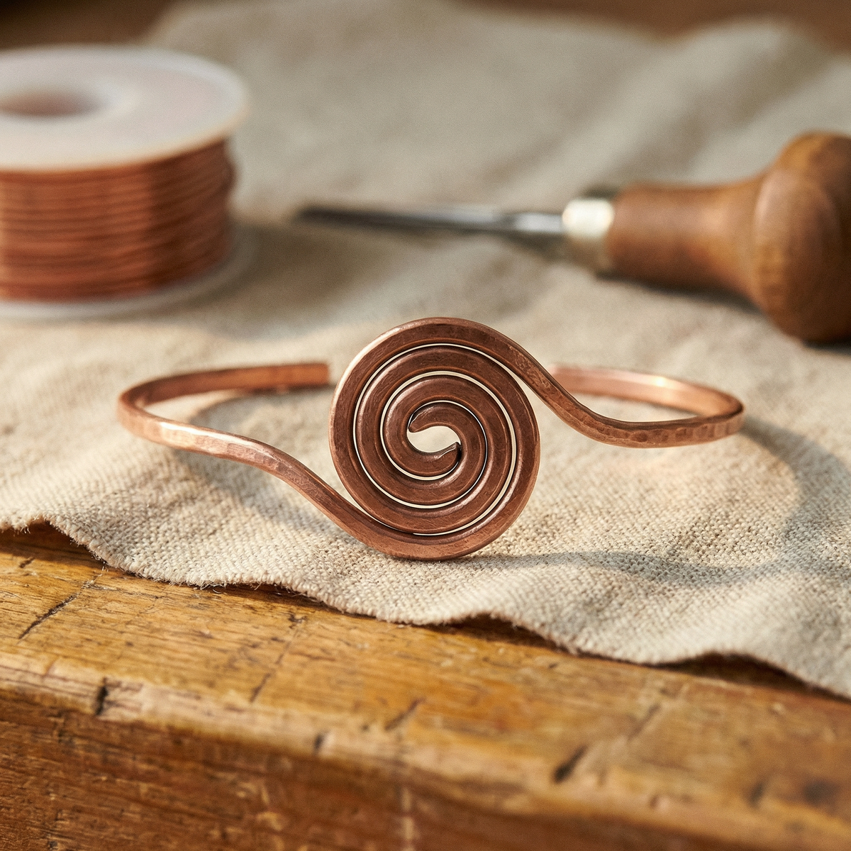 Tobillera de Cobre Espiral de Inés