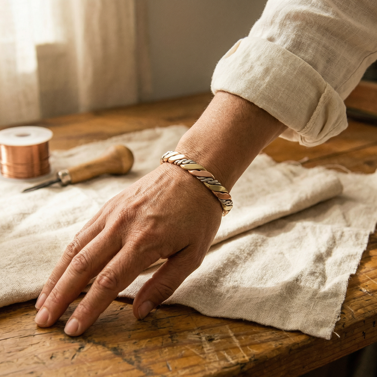 Pulsera de Cobre Piedra de Inés