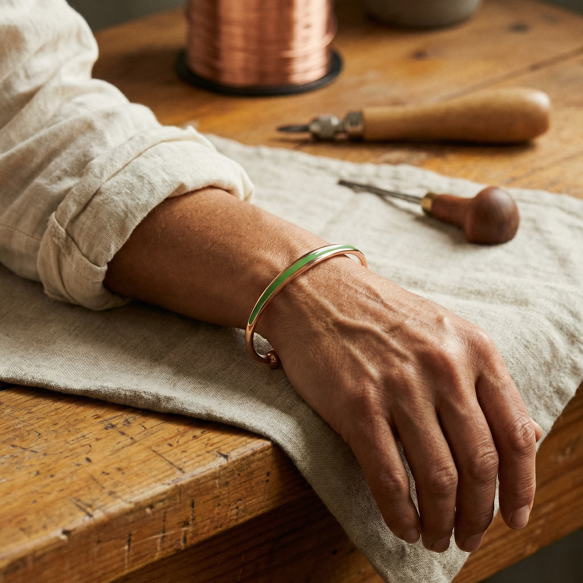 Pulsera de Cobre Jade de Inés