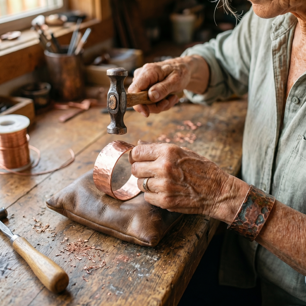 Pulsera de Cobre Yunque de Inés