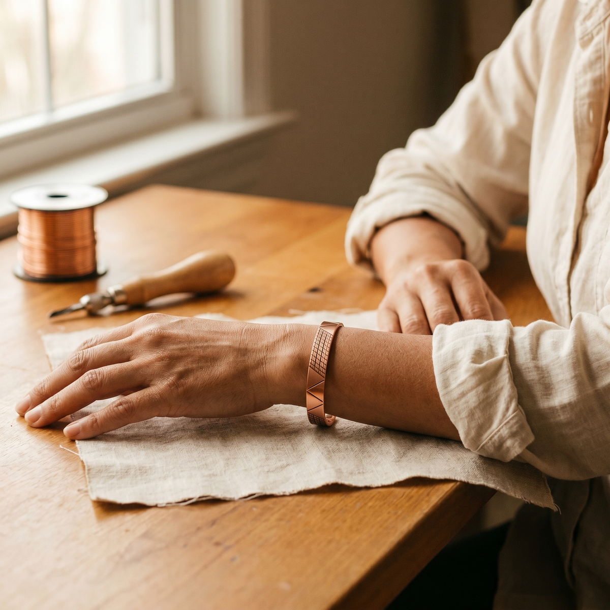 Pulsera de Cobre Cresta de Inés