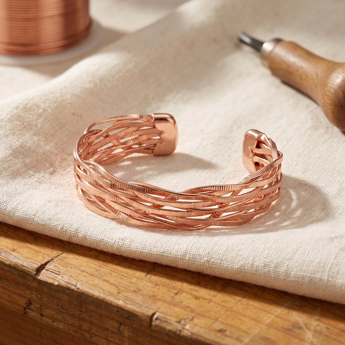 Pulsera de Cobre Voluta de Inés