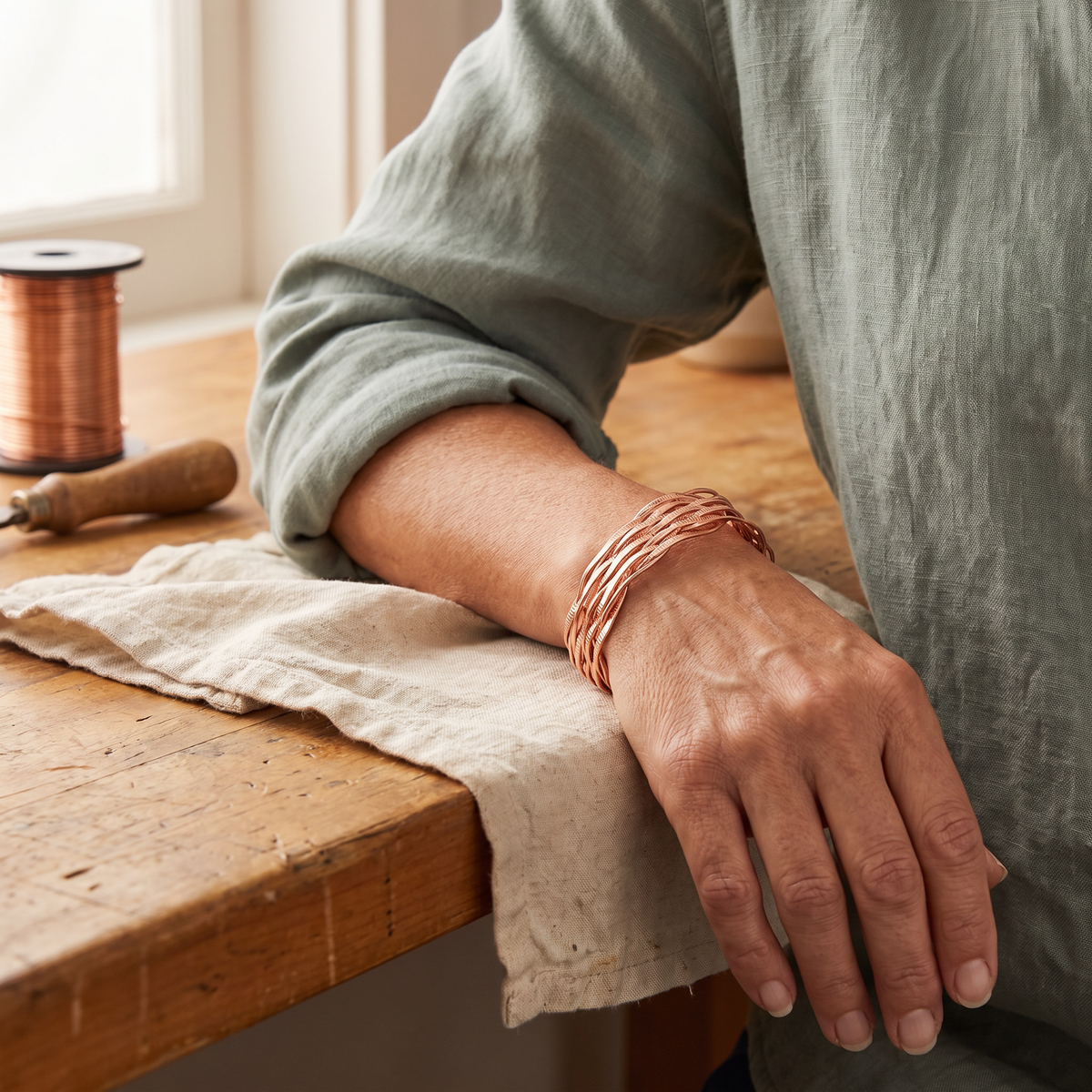 Pulsera de Cobre Voluta de Inés