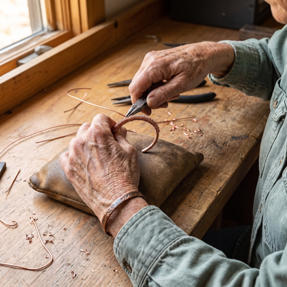 Brazalete Rígido de Cobre Fiordo de Inés