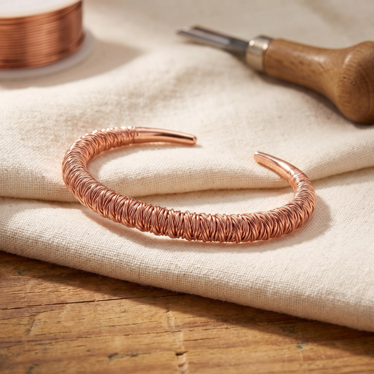 Brazalete Rígido de Cobre Fiordo de Inés