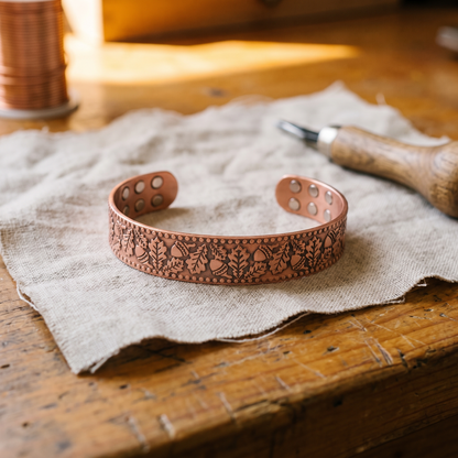 Pulsera de Cobre Madera de Inés